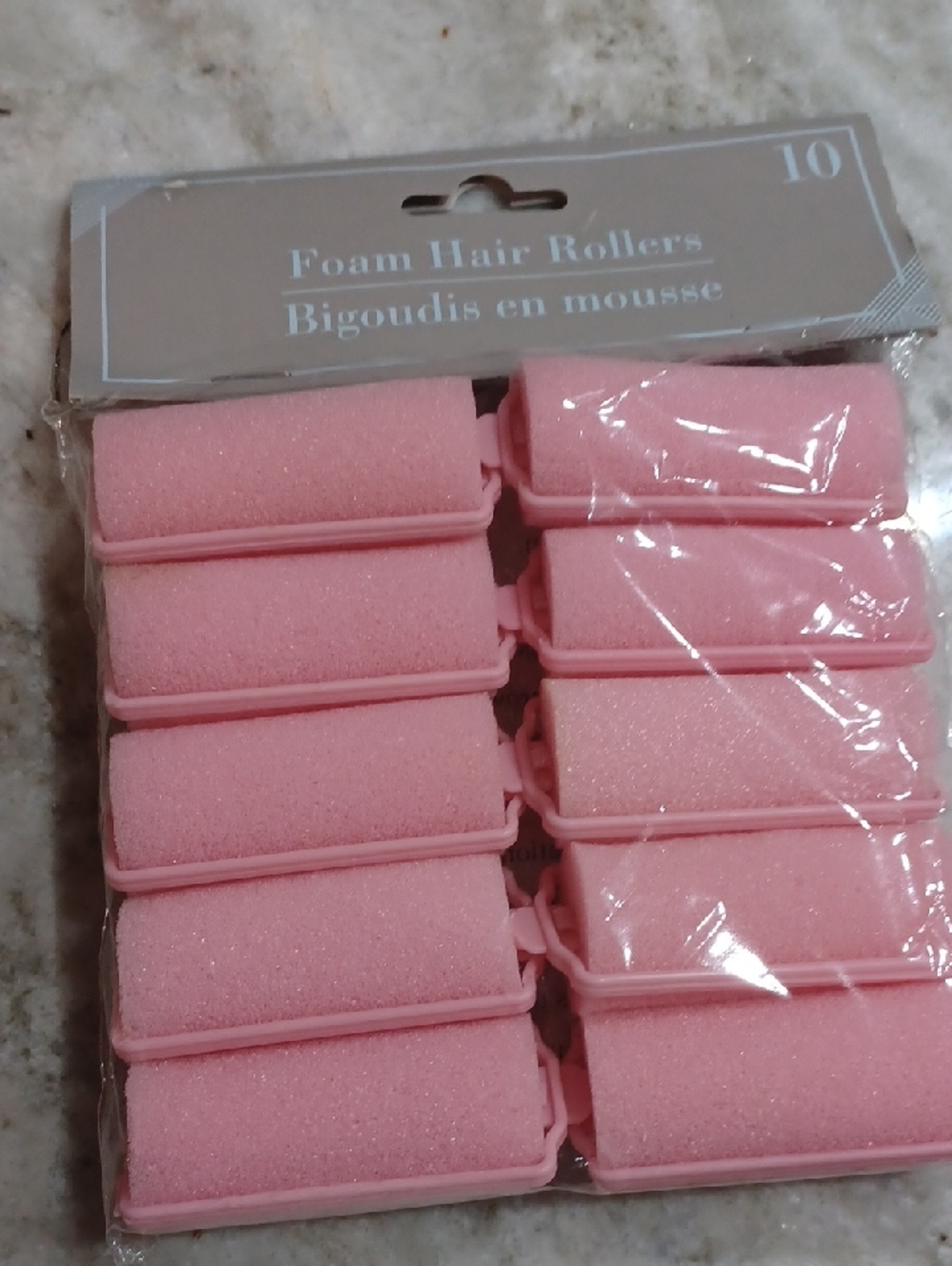 Pink Foam Hair Rollers with Clips - Unbranded (10 Pack)